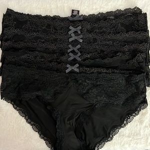 Victoria’s Secret Dream Angels Hipkini Panties NWOT Small lot of 7 Black